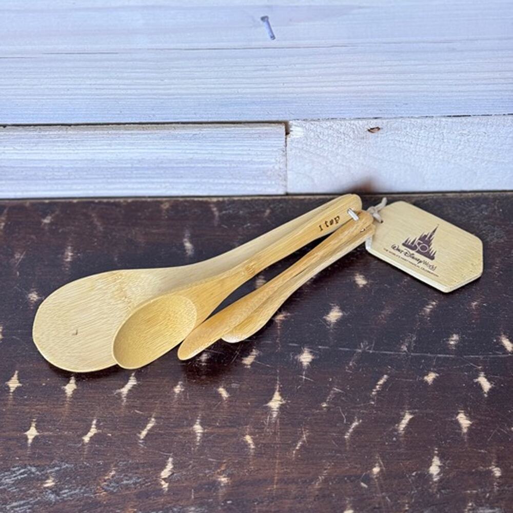 Walt Disney World‎ 50th Anniversary Bamboo Measuring Spoons 3 Piece Set